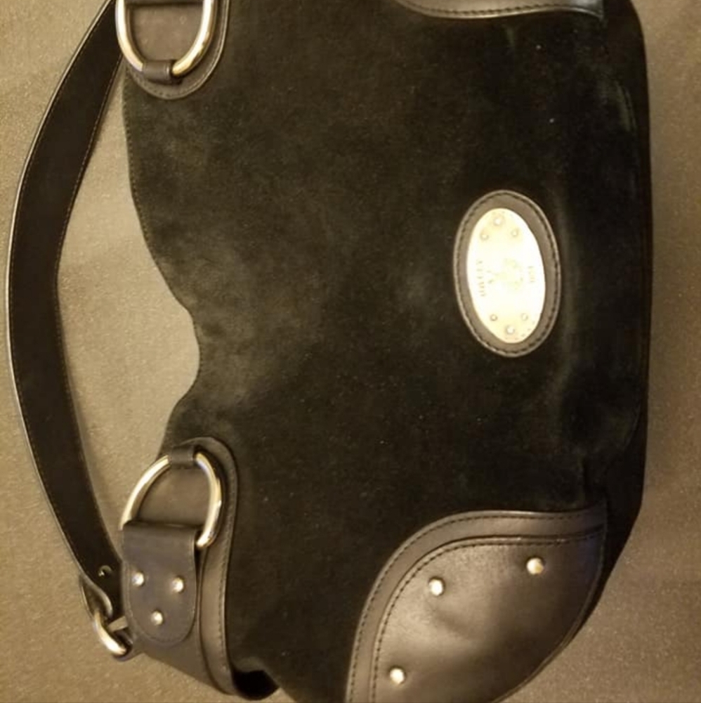 Black Bally Italian Suede Shoulder Bag /Purse